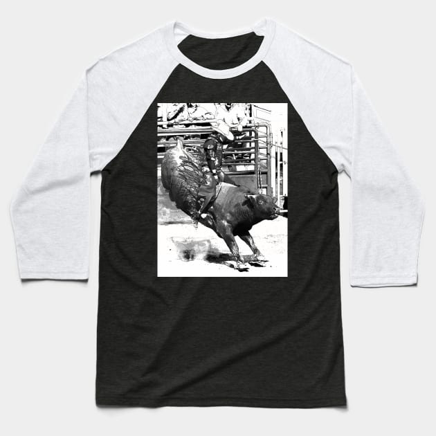 Rodeo Bull Rider Baseball T-Shirt by Highseller